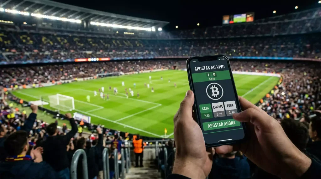 Apostas ao vivo com Bitcoin em tempo real