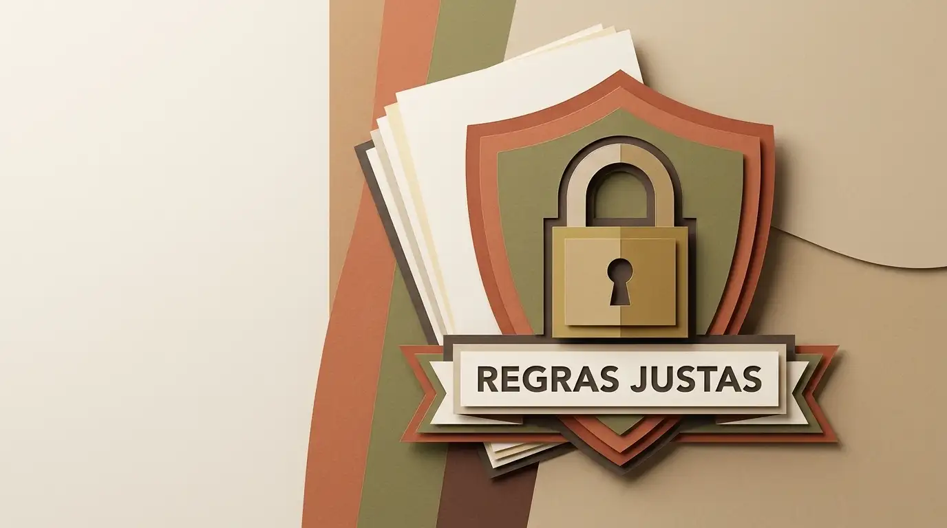 Cadeado escudo e documentos associados a regras claras