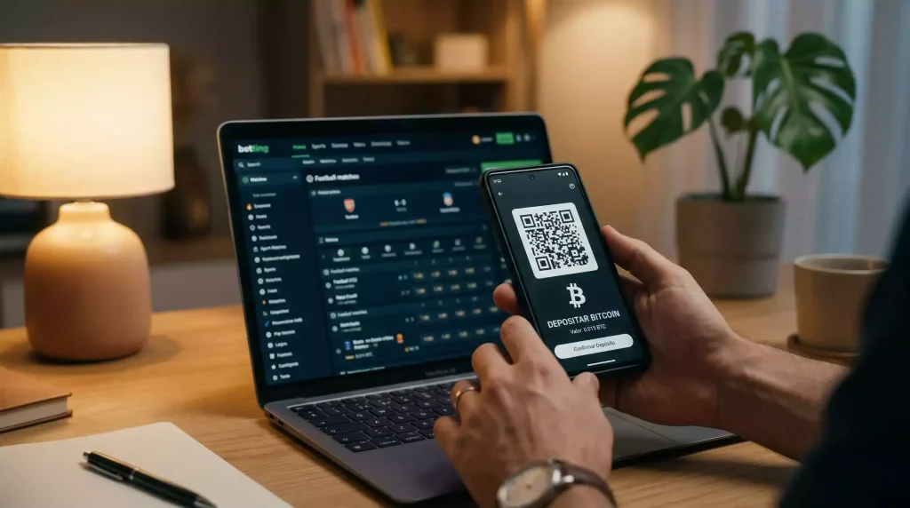 Depositar e levantar Bitcoin nas apostas desportivas